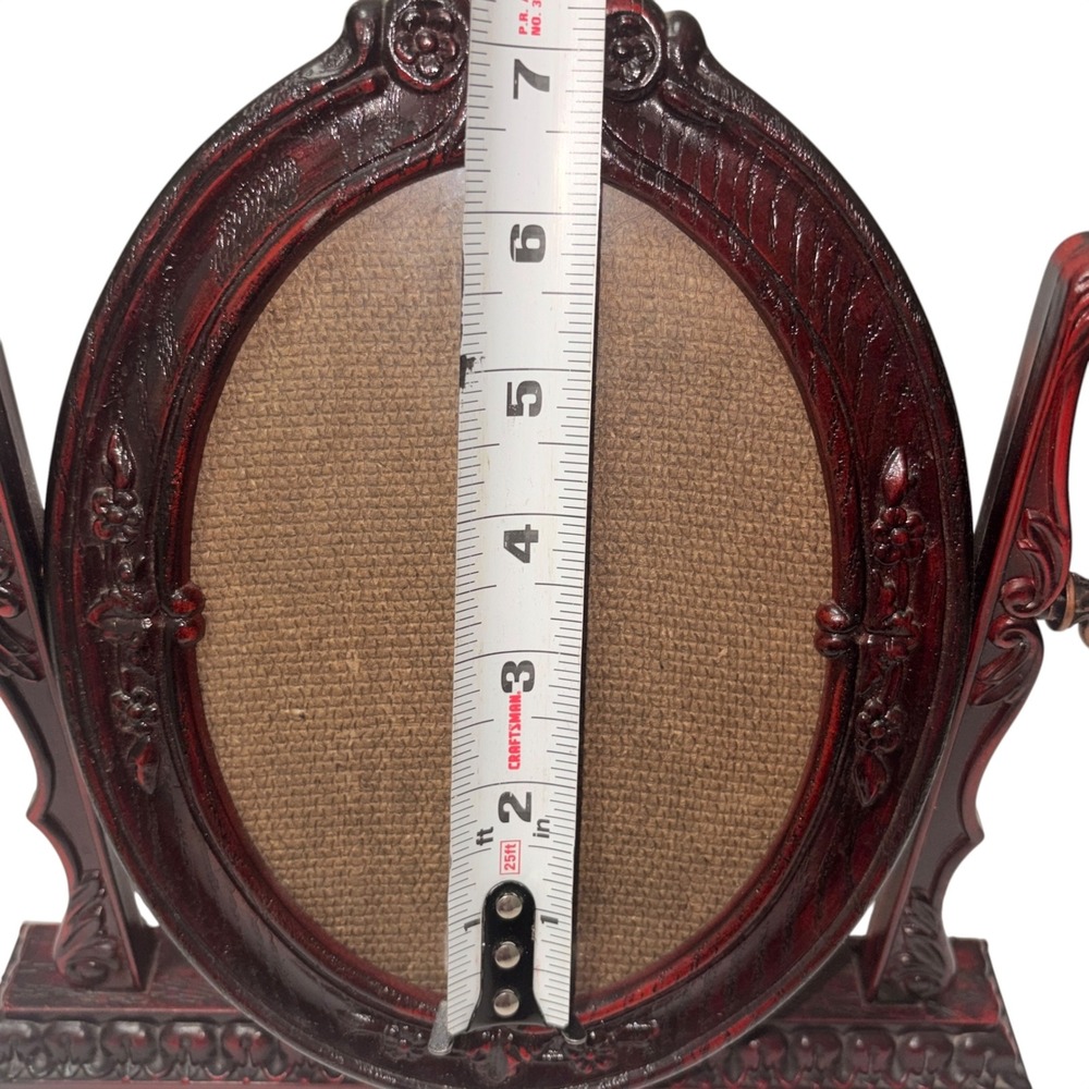 Vintage Ornate Oval Swivel Faux Wood Tilt Picture Frame 5" x 7" BRITISH~MCM - Picture 16 of 16